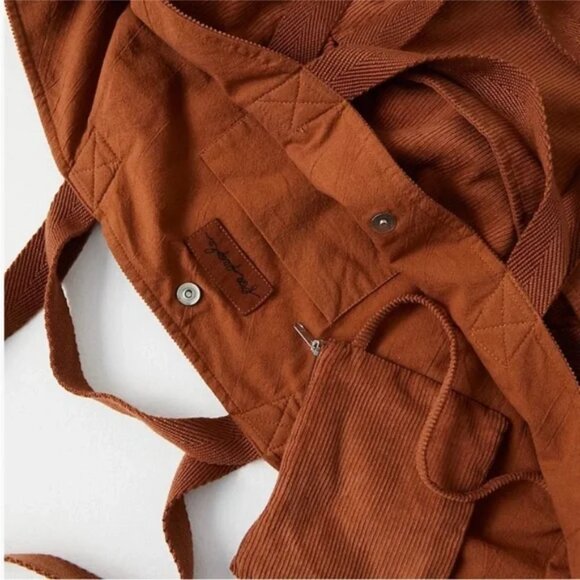 Free People Mega Cord Tote in Mahogany NWOT - Picture 3 of 8